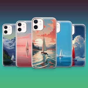 Segelboot Handytasche Bootsliebhaber Sailors Yachting Cover für iPhone 16, 15, 14, 13, 12, Samsung S25, S24, S23FE, A16, A26, A56, Pixel 9Pro, 8A