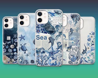 Sea Life Phone Case Ocean Animal Aquatic Cover for iPhone 16, 15, 14, 13, 12, Samsung S25, S24, S23FE, S22, A16, A26, A56, Pixel 9Pro, 8A, 7