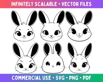 Kaninchen Gesicht SVG, Kaninchen Gesicht SVG, Smiley Häschen Gesicht, Häschen Gesicht Silhouette, Häschen Gesicht Cricut, süßes Häschen SVG, Häschen Png Bundle, Häschen Cricut