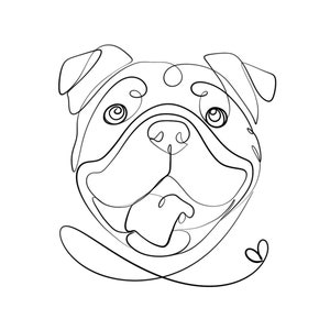 dog continuous single line drawing