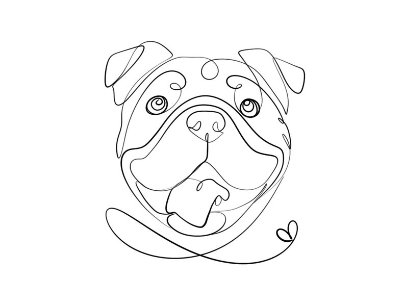 dog continuous single line drawing