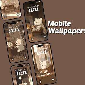 Beige Bear Wallpaper, Cozy Aesthetic iPhone Backgrounds, Cute and
