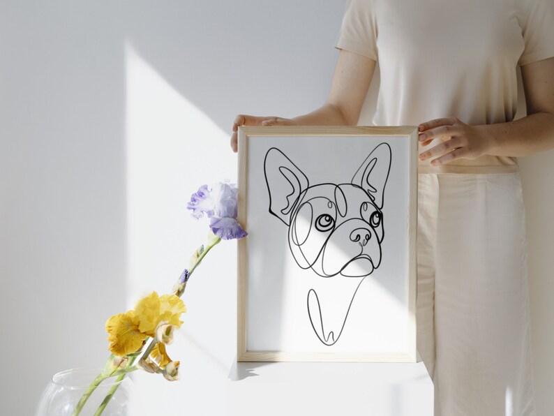 Custom dog line art