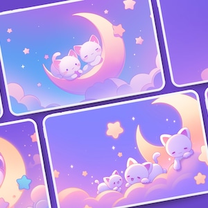 Kawaii Cat & Moon Wallpapers: 10 Cute Cat Pastel Backgrounds for Iphone