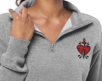 Sweatshirt Embroidered stabbed heart gift fleece pullover gifted ex-boyfriend shirrt ew love