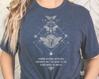 Vincent van Gogh quote celestial t-shirt gift for book loving teacher gifted tee librarian bookstagram bookish stars tee bookclub reader
