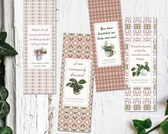 Jane Austen bookmark bundle gift for her bookish gift for literature lover book markers collection Pride and Prejudice fan
