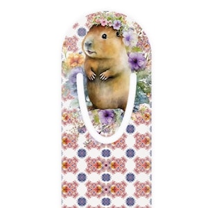 Cute capybara metal bookmark gift for girl bookish floral book marker teacher appreciation gift cute animals