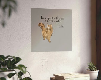 Cat lover original design poster literature quote gift archival quality square print book quote cat loving friend gift wall art bookish