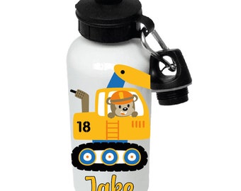 Digger - 500ml Water Bottle  - Personalised with name