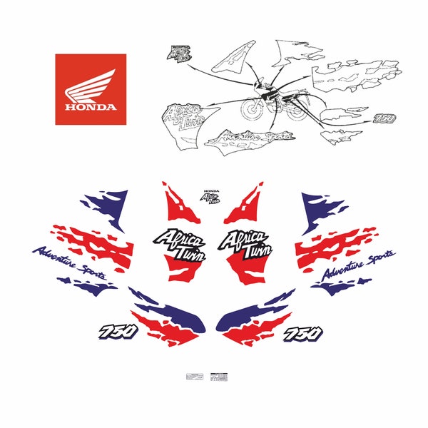 Decalcomania adesivo Honda XRV 750 Africa Twin 1993 1994 1995