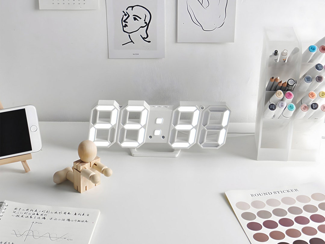 Clock Table Digital Clock Led Alarm Clock Windup Alarm Etsy