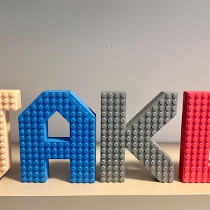 Custom Big  Brick Letters | Personalized Name Sign | Birthday Decoration | Nursery Wall Art | Office Desk Nameplate | Kids Room Decor