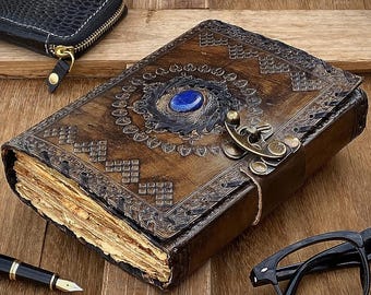 Libro de las Sombras, grimorio de cuero vintage, libro de hechizos de bruja, artículos de brujería, decoración wicca, diario de altar pagano, regalo para ella.