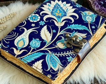 Floral Leather Grimoire Journal, Wiccan Book of Shadows, Pagan Spell Book, Gothic Witchcraft Notebook, Handmade Leather Witchy Gift