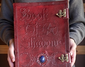 Libro de las Sombras, Grimorio de Cuero, Diario de Cuero, Libro Mágico, Diario Celta Morrigan, Libro de Cuero, Cuaderno de Viaje, Regalo de Navidad
