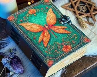 Butterfly Leather Journal Handmade Refillable Notebook Vintage Diary Deckle Edge Paper Rustic Gift for Her Sketchbook | Birthday Gift