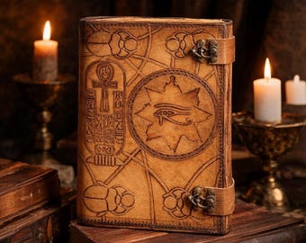 Book of Hamunaptra Leather Journal, Egyptian Book of the Dead Replica, Gothic Spell Book Journal, Fantasy Gift for Him Her