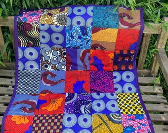 African wax patchwork quilt- cot, bed, buggy , play mat, lap quilt