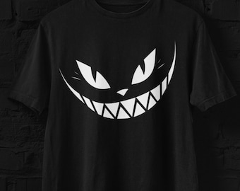 Unisex Smiling Cat Shirt / Funny Cat T-Shirts / Gift for Cat Owner / Halloween Scary Cat / Cat Lady T-Shirt / Diabolical Cat Smile