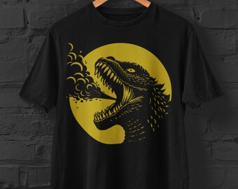 Gold Godzilla Silhouette / Godzilla T-Shirt / Vintage Godzilla / Dinosaur T-Shirt / Gold Silhouette T-Shirt / Golden Graphic Tee