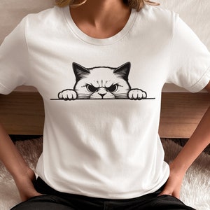 Angry cat t-shirt / cat lover t-shirt / cat owner t-shirt / cartoon cat / grumpy little cat / cute cat t-shirt / gift for cat owners