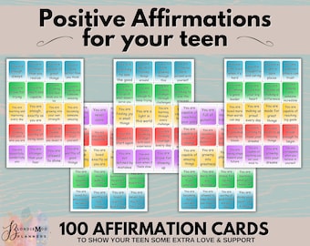 Affirmatiekaarten voor tieners: 100 afdrukbare aanmoedigingsbriefjes (pdf)