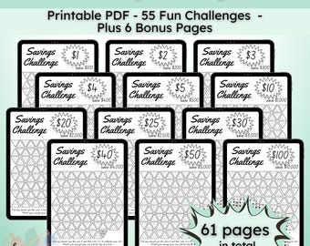 Ultieme besparingsuitdagingsbundel | 55 afdrukbare pdf-pagina's + bonus | A4, Letter en A6