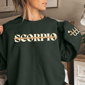 Scorpio Sweatshirt Custom Birth Year Zodiac Crewneck Scorpio Birthday Gift Personalized Astrology Apparel