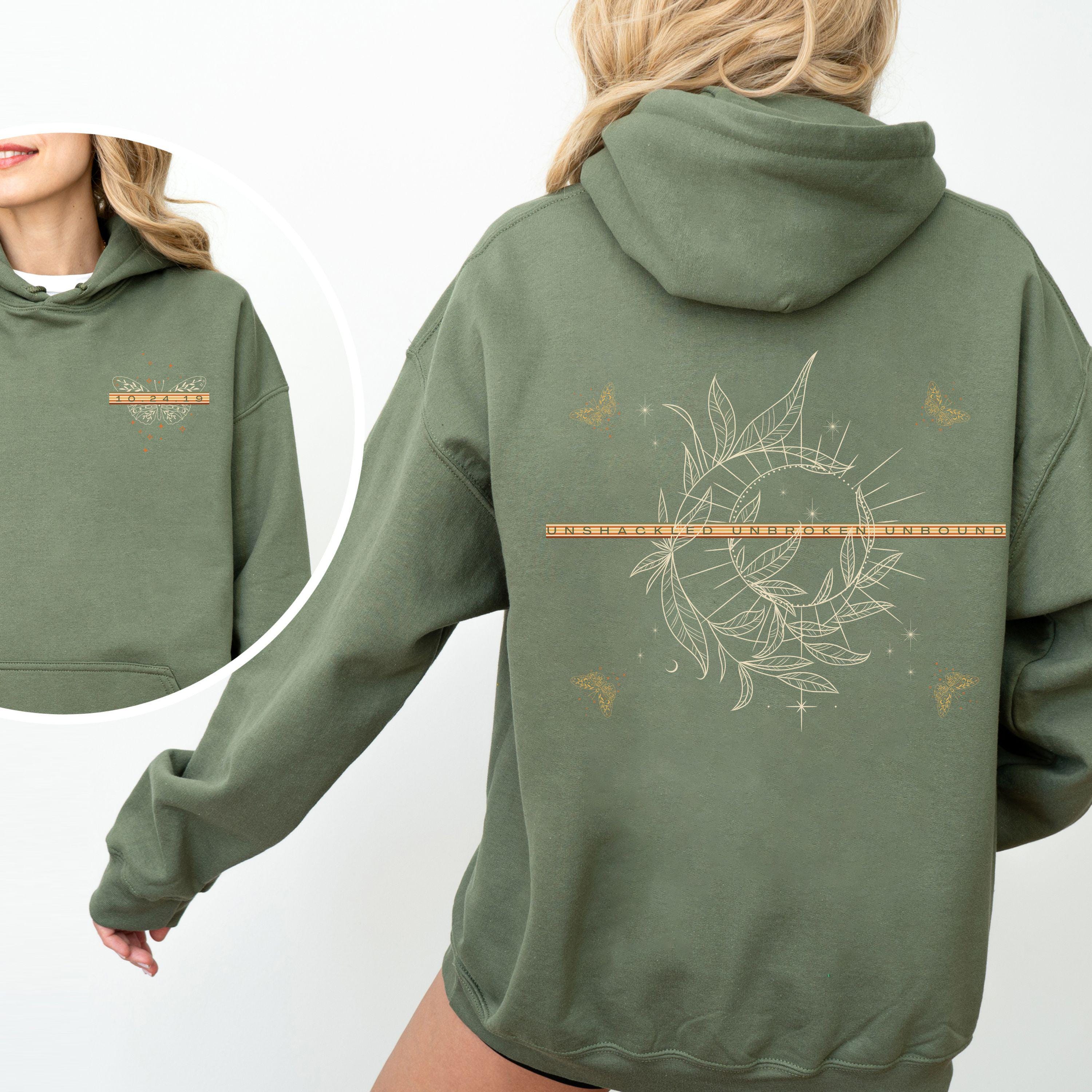 Personalized Sobriety Date Hoodie | Recovery Gift Women | Butterfly Moon Design | Custom Sober Anniversary Sweatshirt Recovery Journey Gift