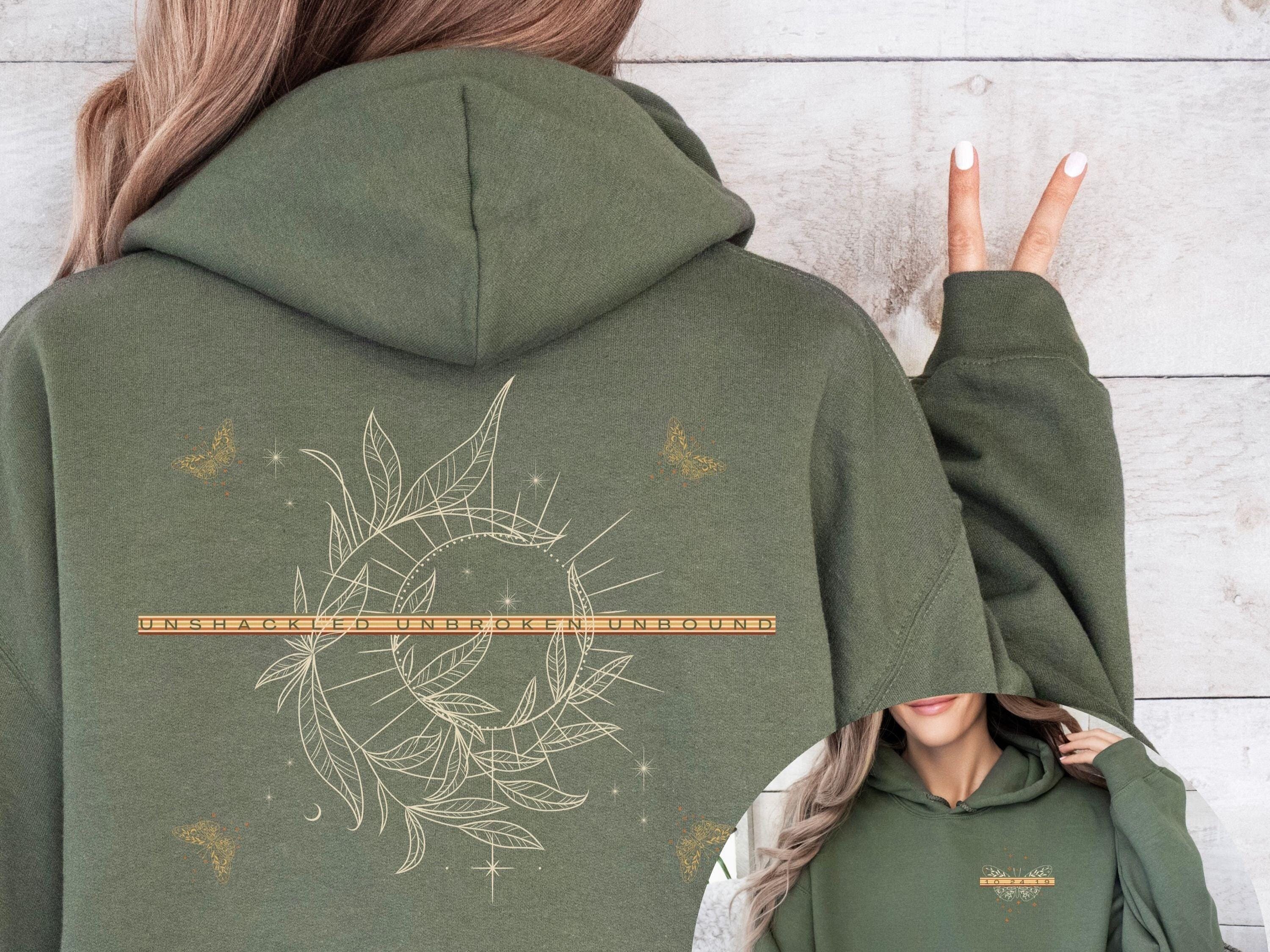 Personalized Sobriety Date Hoodie | Recovery Gift Women | Butterfly Moon Design | Custom Sober Anniversary Sweatshirt Recovery Journey Gift