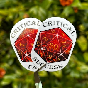 Etiqueta dos dados D20 | Portão de Baldur 3 | Karlach | BG3 | Adesivo de vinil | RPG Adesivo | Jogo de mesa adesivo | RPG de mesa adesivo | D&D