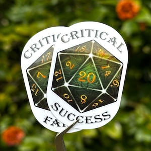 Etiqueta dos dados D20 Adesivo | Portão de Baldur 3 | Halsin | BG3 | Adesivo de vinil | RPG Adesivo | Jogo de mesa adesivo | RPG de mesa adesivo | D&D