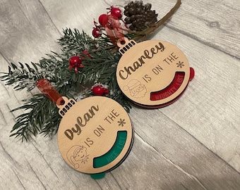 Naughty nice bauble, personalized Christmas decor