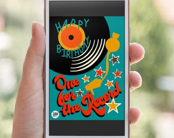 One for the Record Birthday Card for Vinyl Lovers