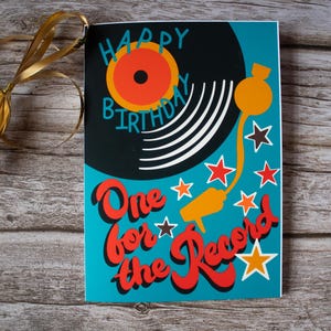 Retro Vintage Record Player Birthday Card for the Music Buff