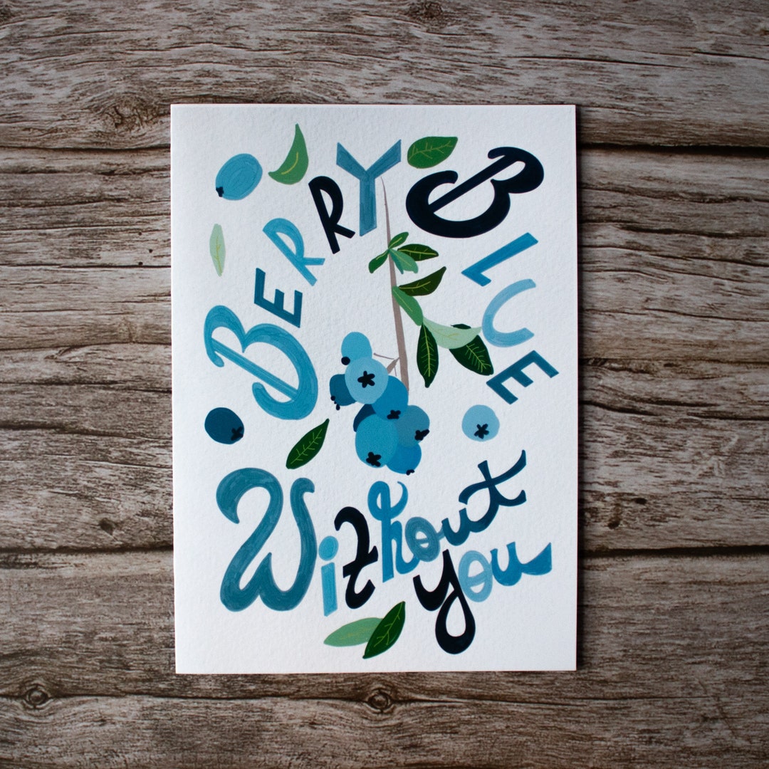 Greeting Card Missing You - Berry Blue Without You Original ...