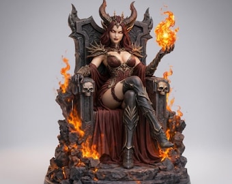 Reina Demonio STL – Impresión 3D de Fantasía Oscura