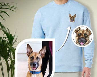 Custom Pet Portrait Embroidered Sweatshirt