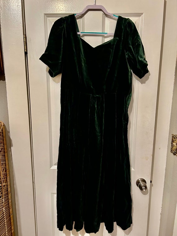 Vintage NWT Laura Ashley Velvet Bow Midi Dress - image 4