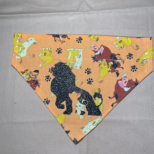 Orange African Lion Themed dog Bandana - Size Large "Simba"