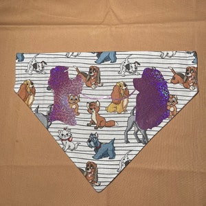 Dog Romance Themed dog Bandana - Size Large "Lady and the Tramp"