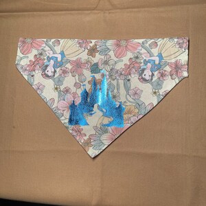 Woodland  Princess Themed dog Bandana - Size Medium "Snow White Castle"
