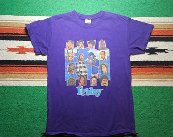 Vintage Y2K Friday The Animated Series Cartoon Graphic Purple T Shirt - Gildan Size S