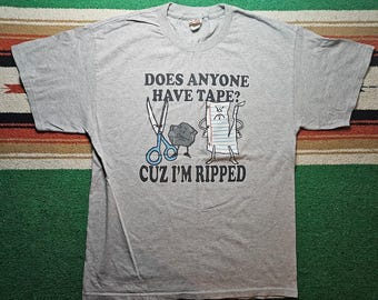 Vintage Y2K Rock, Paper, Scissors Funny Cartoon Graphic T-Shirt in Heather Gray - Alstyle Apparel & Activewear