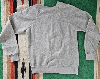 Vintage '70s/'80s Sportswear Crewneck Raglan Sweatshirt in Heather Gray - Size Large