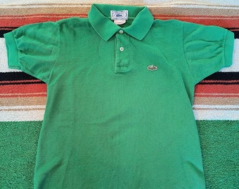 Vtg Izod Lacoste Green Pique Polo - 1/2 Patron!