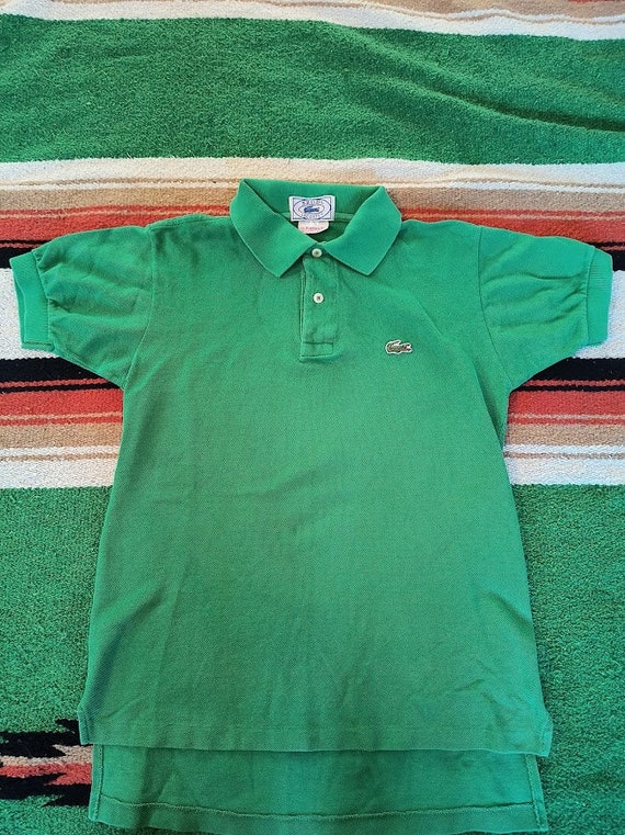 Vtg Izod Lacoste Green Pique Polo - 1/2 Patron!