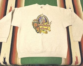Vintage '90s Minnesota Renaissance Festival 28th Annual - Size XXXL Crewneck Sweatshirt in Heather Gray