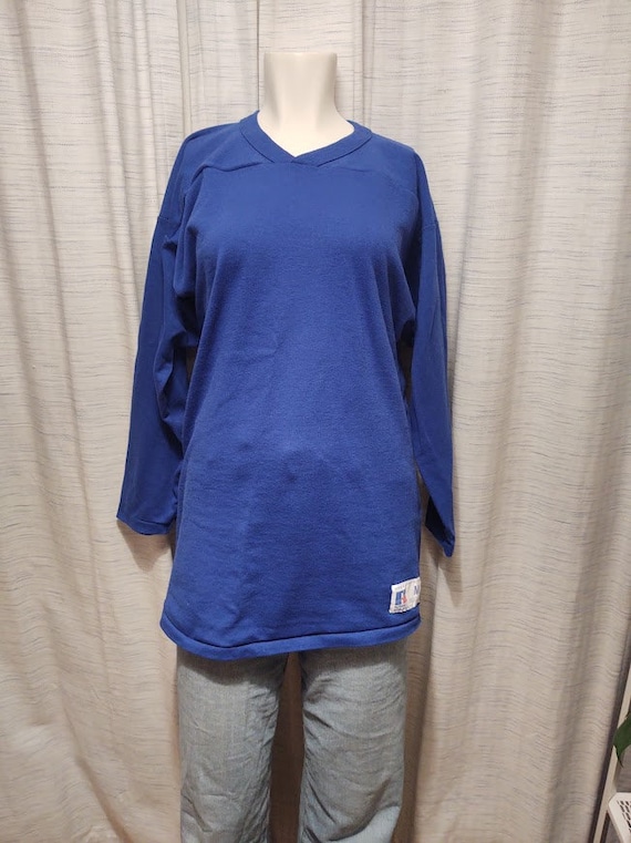 Vtg Russell Athletics Blue 3/4 Sleeve Jersey